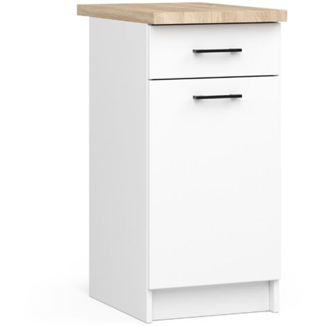 Mobile cucina modulare con piano di lavoro AKORD OLIWIA Bianco 40 cm 1 anta 1 cassetto 40x46x85 cm