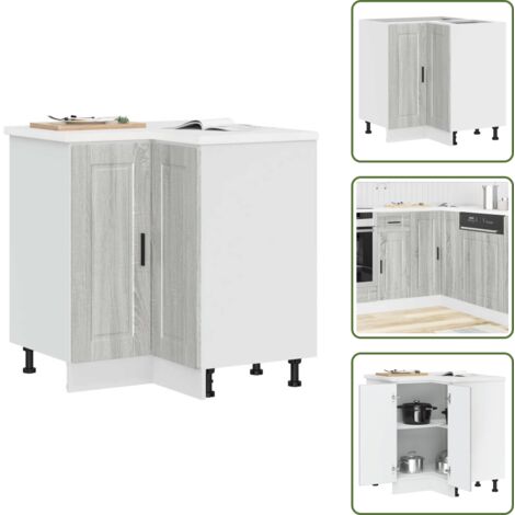 Mobile cucina - vidaXL Base ad Angolo Cucina Porto Grigio Sonoma in Legno Multistrato - Base cucina