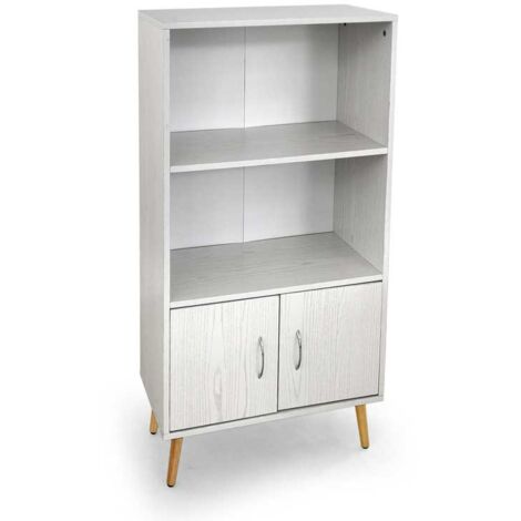 MOBILE DA ARREDO ALTO CON RIPIANO E 2 ANTE 60X30X115CM COLORE BIANCO