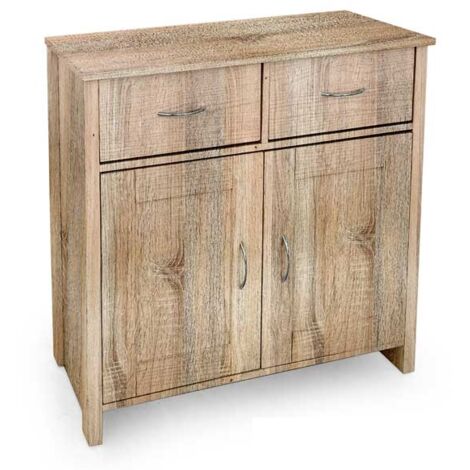 MOBILE DA ARREDO CON 2 CASSETTI E 2 ANTE 79X35X80CM IN COLORE ROVERE