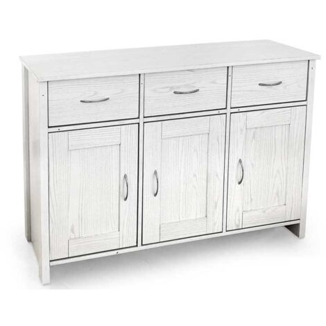 MOBILE DA ARREDO CON 3 CASSETTI E 3 ANTE 115X35X80CM IN COLORE BIANCO