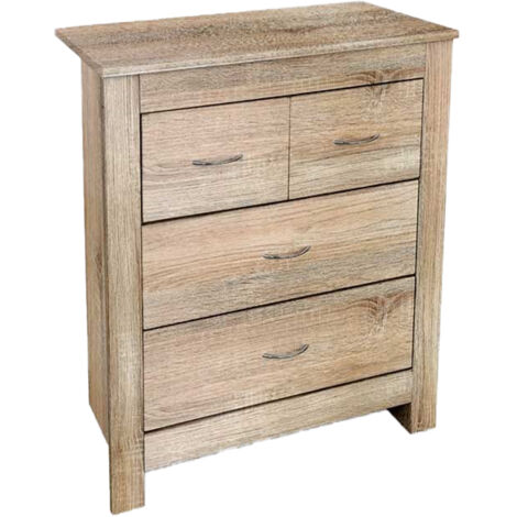 MOBILE DA ARREDO CON 4 CASSETTI 79X38X81CM IN COLORE ROVERE