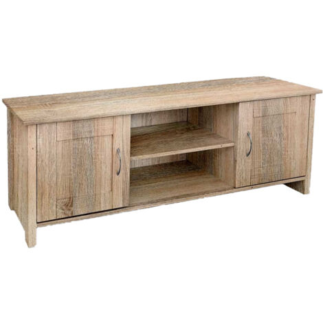 MOBILE DA ARREDO PORTA TV CON ANTE E 2 VANI APERTI 130X39X48CM COLORE ROVERE