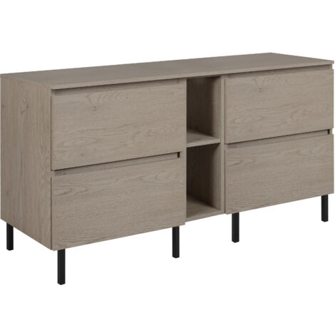 Mobile da bagno 120 cm (2x 60), colore: Rovere Scuro, 120 x 46 x 60,7 cm, senza piano di lavoro