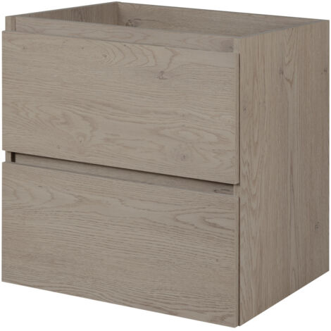 Mobile da bagno 140 cm (2x 60 + 20) con piano di lavoro, Colore: Rovere Scuro, 140 x 46 x 60,7 cm