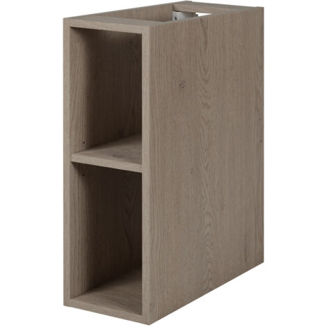Mobile da bagno 140 cm (2x 60 + 20) + piedini per mobili, Colore: Rovere Scuro, 140 x 46 x 80,7 cm, senza piano di lavoro
