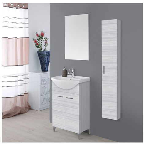 Mobile da bagno 55 cm 2 ante grigio Stella Feridras