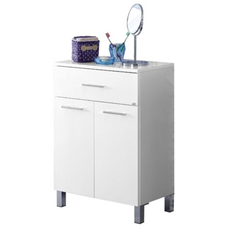 Mobile da bagno 60cm bianco laccato con 2 ante e cassetto Mondo 2.0 Feridras