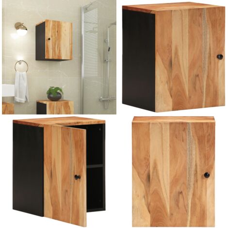 Mobile da Bagno a Parete 38x33x48cm in Legno Massello di Acacia - Mobile da bagno - Mobile a parete