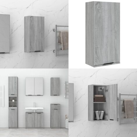 Mobile da Bagno a Parete Grigio Sonoma 32x20x67 cm - Armadio da bagno - Armadio da parete