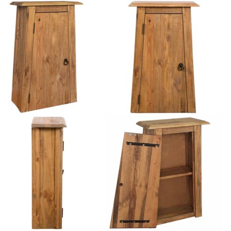 Mobile da Bagno a Parete in Legno Massello di Pino 42x23x70 cm - Mobile da bagno - Armadio in legno