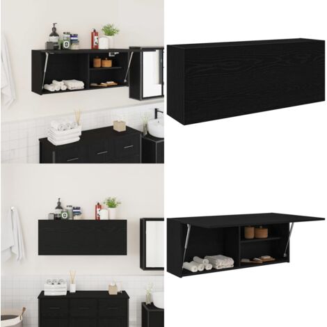 Mobile da Bagno a Parete Nero 100x25x40 cm in Truciolato - Armadio da bagno - Armadio in truciolato