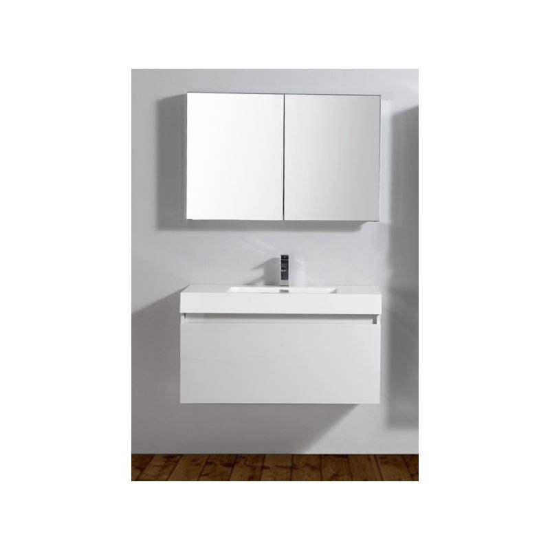 Set di mobili da bagno A1000 Basic White incl. armadietto a specchio