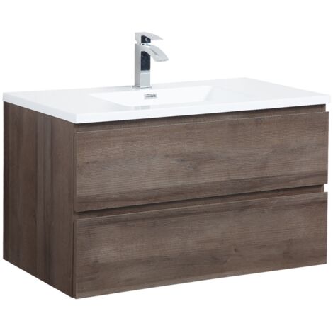 Mobile da bagno Angela 90cm Rovere Marrone - armadio mobiletto lavabo