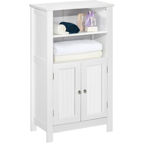 Mobile da Bagno Armadietto da Terra Autoportante Armadio con 2 Ante 50x30x92.5cm