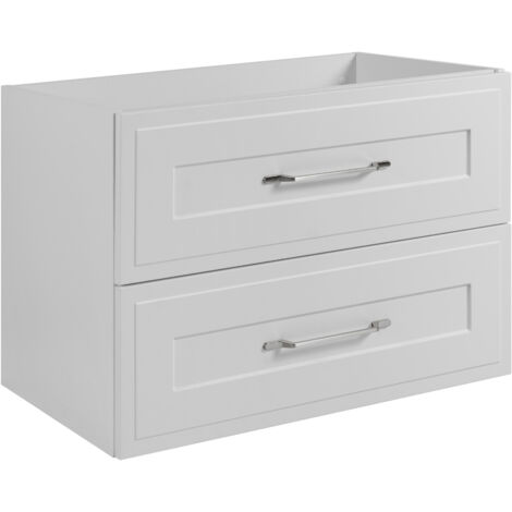 Mobile da bagno, bianco, maniglia nera, 79 x 35,5 x 31,5 cm