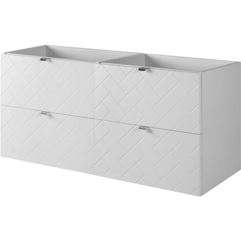 Mobile da bagno, Bianco Opaco, 60 x 57 x 46 cm, Maniglie Nere