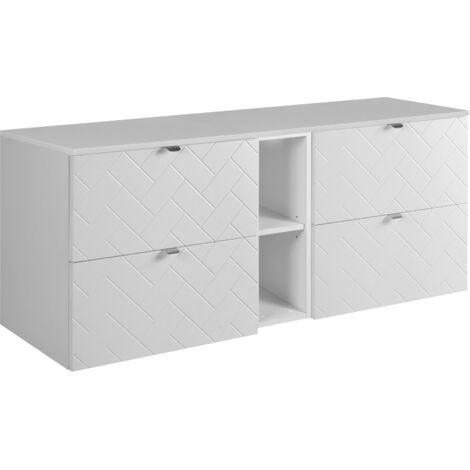Mobile da bagno, Cashmere, 140 x 57 x 46 cm, Maniglie Argento