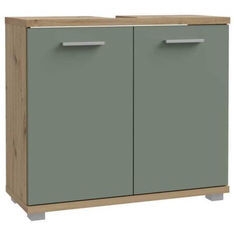 Mobile da bagno CHAMP FORTE 2 ante 69,9x28,9x62 cm Rovere artigianale/Verde salvia