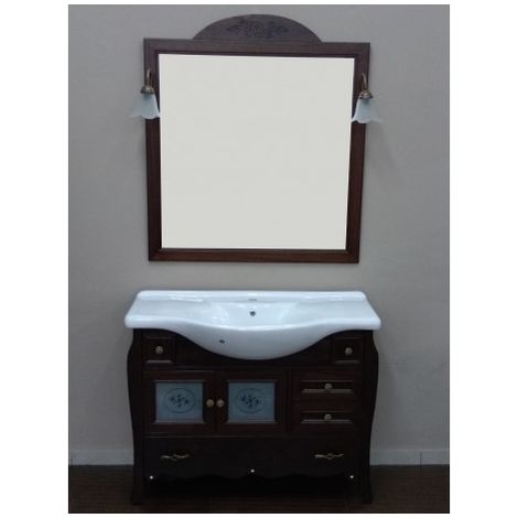 Mobili Da Bagno Classici.Mobile Da Bagno Classico In Legno Martina 2 Ante 2 Cassetti 1 Cassettone 105cm Noce 4440 268 7