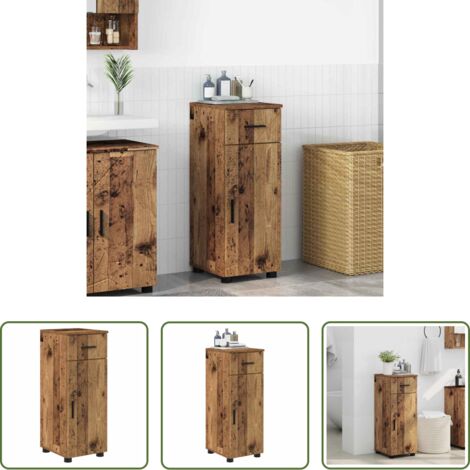 Mobile da bagno con cassetto -  Mobile da Bagno con cassetto Legno vecchio 30 x 35 x 80 cm