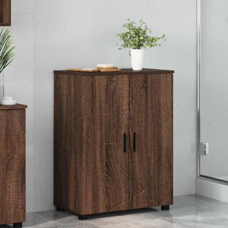 Mobile da Bagno con porta Rovere Marrone 60 x 35 x 80 cm vidaXL