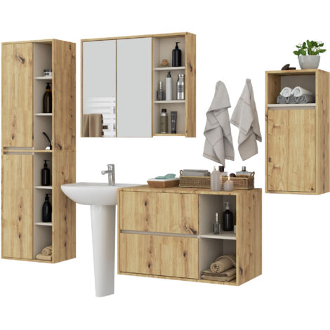 Mobile da bagno con portabiancheria, Cashmere, 174 x 31 x 30 cm
