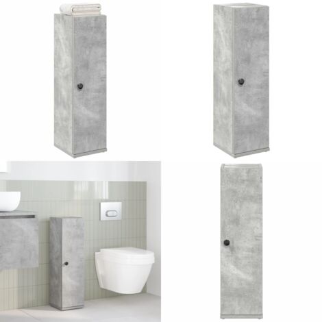 Mobile da Bagno con Portarotolo Grigio Cemento 20,5x22x72 cm - Mobile da bagno - Armadio con portarotolo