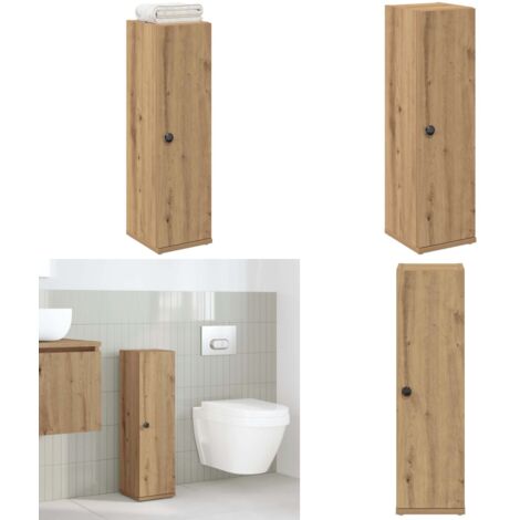 Mobile da Bagno con Portarotolo Rovere Artigianale 20,5x22x72cm - Armadietto da bagno - Portarotolo