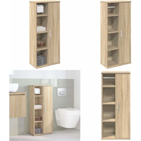 Mobile da Bagno con Portarotolo Rovere Sonoma 39x22x90 cm - Armadietto da bagno - Armadio da bagno
