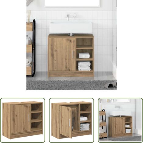 Mobile da bagno con porte -  Mobile da Bagno con porta Rovere artigianale 63 x 29 x 55 cm