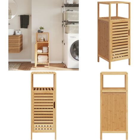 Mobile da Bagno con Ripiano 36x33x87 cm in Bambù - Armadio da bagno - Armadio in bambù