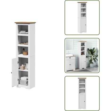 Mobile da bagno con scomparti - vidaXL Mobile da Bagno BODO Bianco e Marrone 44x30x160 cm -