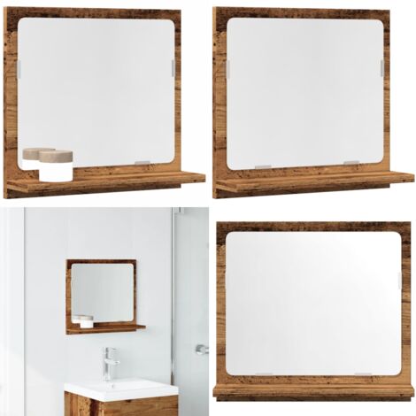 Mobile da Bagno con Specchio Legno Antico 40x11x37cm Truciolato - Mobile da bagno con specchio - Armadietto da bagno in legno