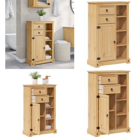 Mobile da Bagno Corona 70x33x110 cm in Legno Massello di Pino - Mobile in legno - Mobile da bagno in pino