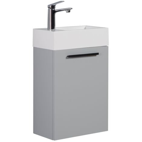 BADPLAATS Mobile da bagno Gabinetto Athene 40cm Grigio Opaco - armadio WC mobiletto