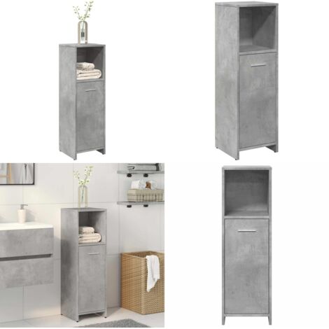 Mobile da Bagno Grigio Cemento 30x30x95 cm in Legno Multistrato - Armadio da bagno - Armadio in legno