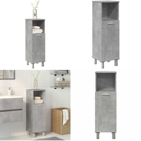 Mobile da Bagno Grigio Cemento 30x30x95 cm in Legno Multistrato - Mobile da bagno - Armadio da bagno