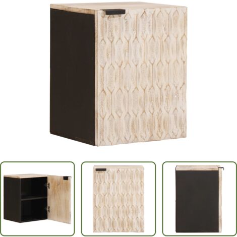 Mobile da bagno in legno -  Mobile Appeso da Bagno con lo scaffale Bianco 38 x 33 x 48 cm