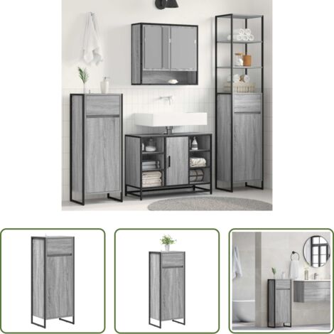 Mobile da bagno in legno -  Mobile da Bagno con cassetto Grigio Sonoma 40 x 30 x 100 cm