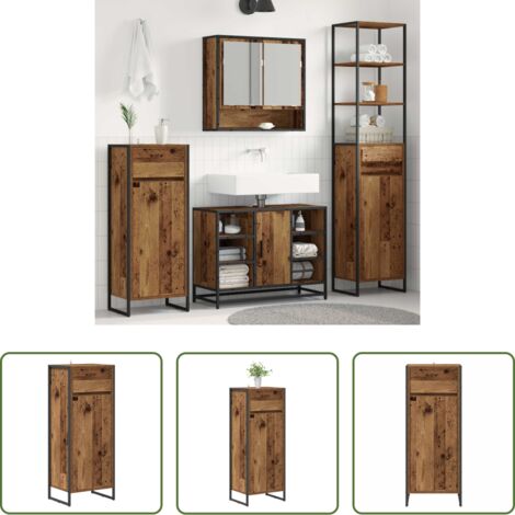 Mobile da bagno in legno -  Mobile da Bagno con cassetto Legno vecchio 40 x 30 x 100 cm
