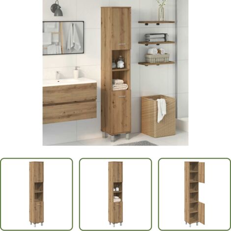 Mobile da bagno in legno -  Mobiletto da Bagno Rovere Artigianale Legno Multistrato