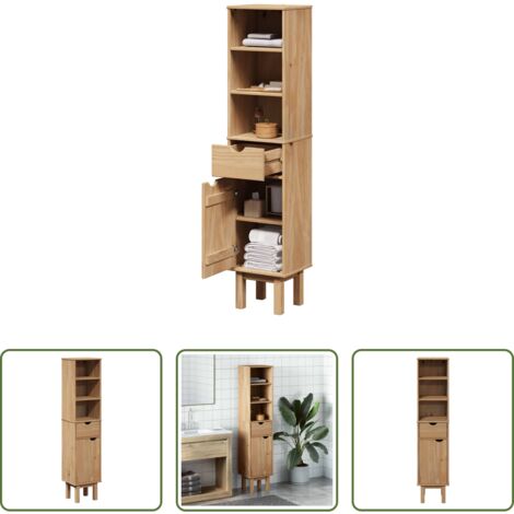 Mobile da bagno in pino -  Mobile da Bagno OTTA 35x30x159 cm in Legno Massello di Pino