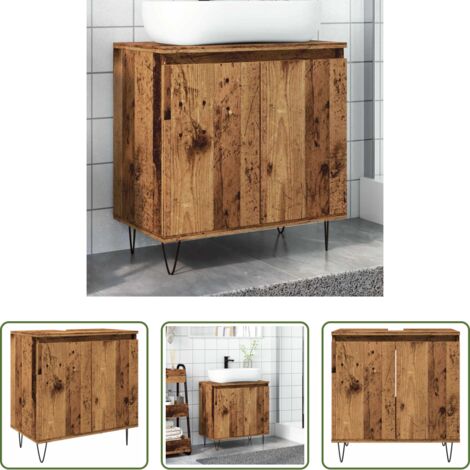 Mobile da bagno in truciolato -  Mobile da Bagno Legno Vecchio 58x33x60 cm in Truciolato