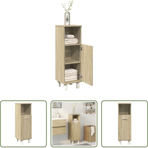 Mobile da bagno in truciolato -  Mobile da Bagno Rovere Sonoma 30,5x30x95cm in Truciolato