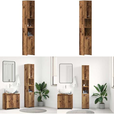 Mobile da Bagno Legno Antico 30x30x183,5 cm in Legno tecnico - Mobile da bagno - Armadio da bagno