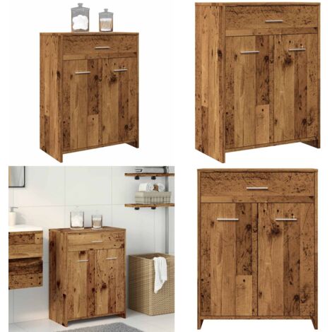 Mobile da Bagno Legno Antico 60x33x80 cm in Legno tecnico - Mobile da bagno - Armadio da bagno