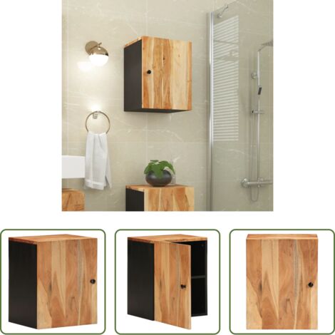 Mobile da bagno -  Mobile da Bagno a Parete 38x33x48cm in Legno Massello di Acacia
