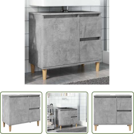 Mobile da bagno -  Mobile Lavabo da Bagno Grigio Rovere 65x33x60 cm in Truciolato