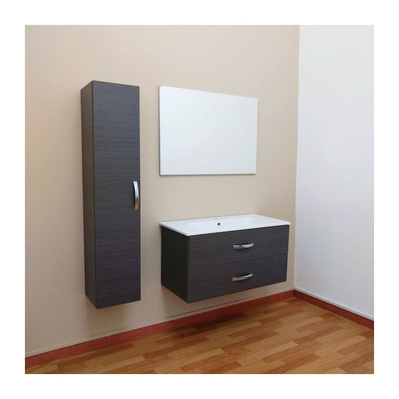 Misure Mobili Bagno Moderni.Mobile Da Bagno Moderno In Legno Sospeso Simona Con Lavabo Varie Misure 100cm Larice Grigio 4568 1007